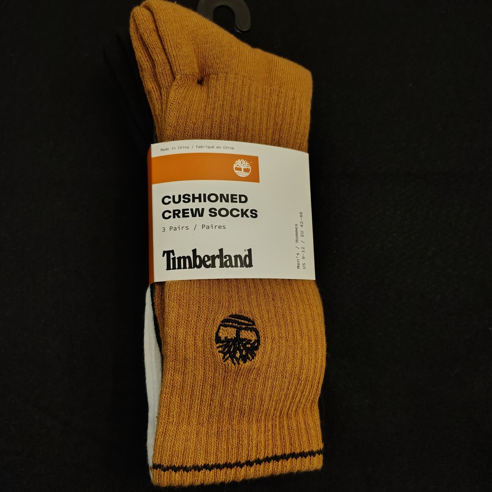 Timberland Men's Crew Socks - Mustard, Black, and White - Picture 2 of 4